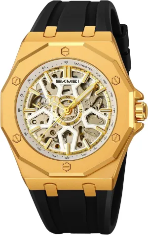 Automatic Mechanical Watch for Men Womens Skeleton Watch Stylish Waterproof Business Analog vow osprey slate panic successively Wristwatch SKMEI 