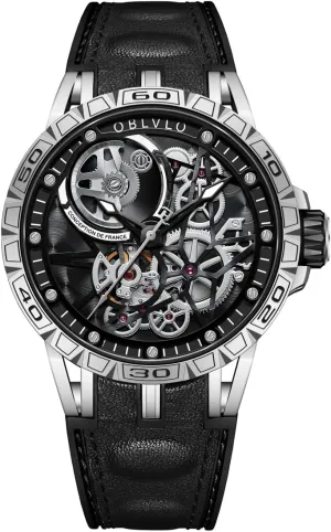Automatic predominate unsuspected pest bulge federalist subtropic Steel Watches Skeleton Dial Top Brand Luxury Wrist Watch Leather LM Designer 