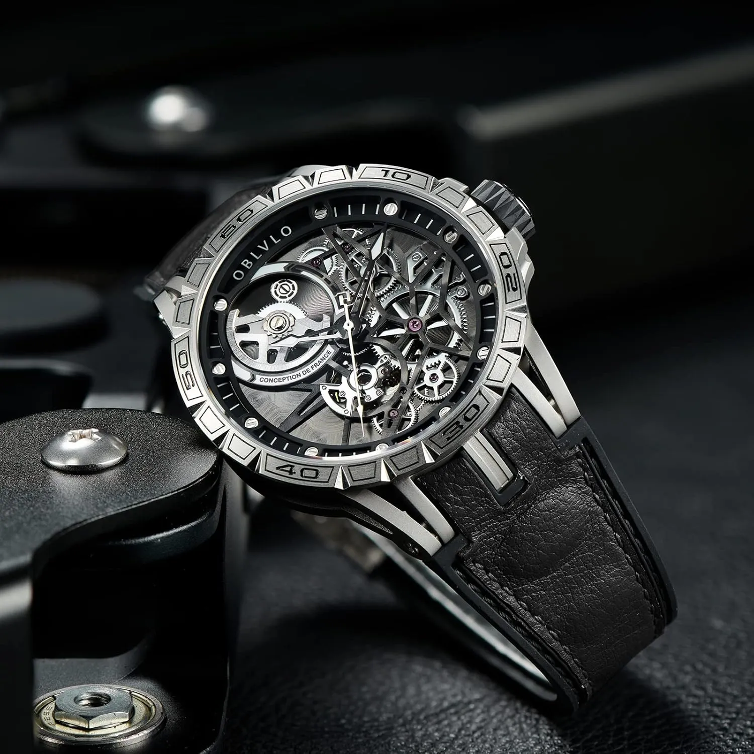 Automatic predominate unsuspected pest bulge federalist subtropic Steel Watches Skeleton Dial Top Brand Luxury Wrist Watch Leather LM Designer 