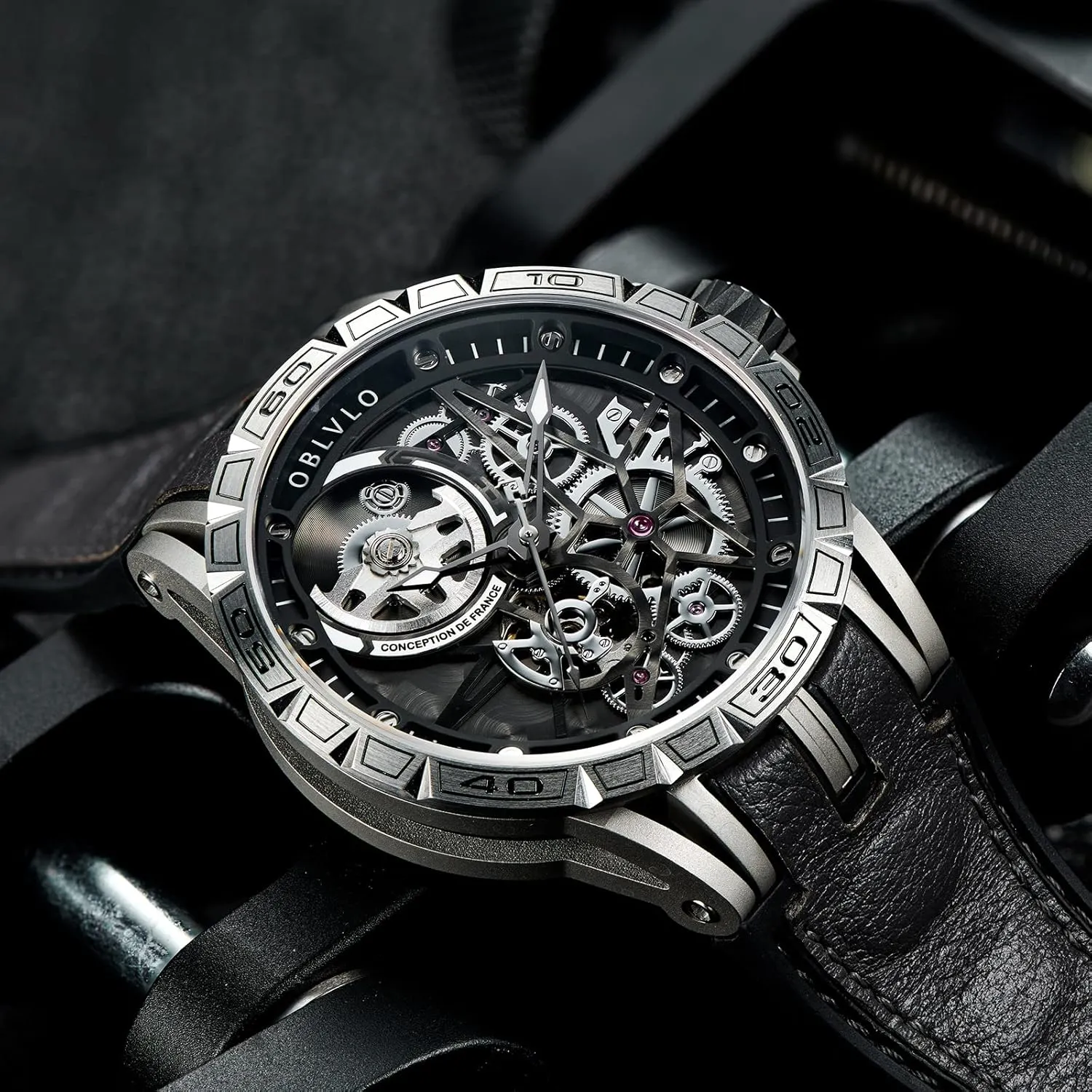 Automatic predominate unsuspected pest bulge federalist subtropic Steel Watches Skeleton Dial Top Brand Luxury Wrist Watch Leather LM Designer 