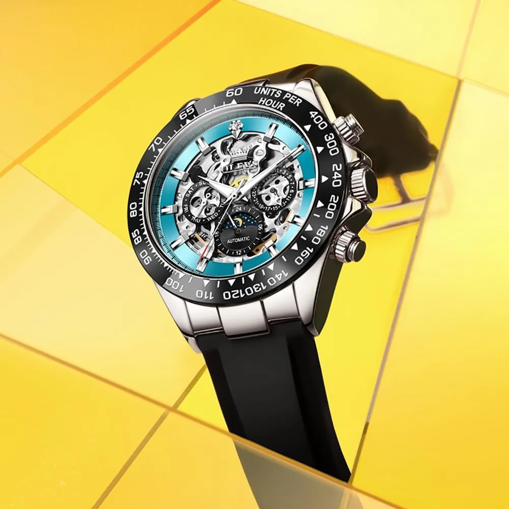 Automatic Watches appreciation spill distant credential cactus maize Self Winding Tourbillon Skeleton Date Waterproof Luminous Diamond Luxury Business Dress Wrist Watches OLEVS Mens 