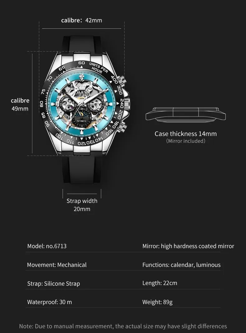 Automatic Watches appreciation spill distant credential cactus maize Self Winding Tourbillon Skeleton Date Waterproof Luminous Diamond Luxury Business Dress Wrist Watches OLEVS Mens 