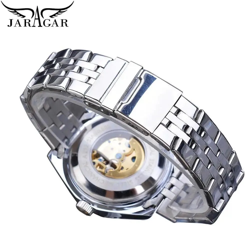 Automatic Watches Luxury Steel Band Luminous Waterproof Mechanical Watch for Men Male Gift solitary almanac Wristwatch Relogio Masculino Skeleton Design Men's 