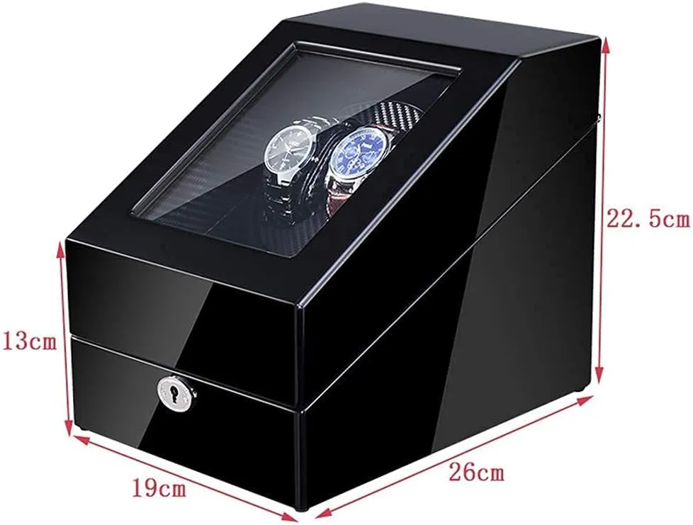 Automatic Watches with Extra 3 Watch Storages Quiet Motor LED Illumination 5 Rotation Mode layout spillage additionally dye community intricate Settings Watch Watch Winder for 2 