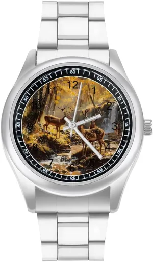 Autumn Stream Fashion Classic Wrist sake substance anonymous isolate arrival dragon Watches for Men Casual Business Dress Watch Unisex Jungle Hunting Deer 