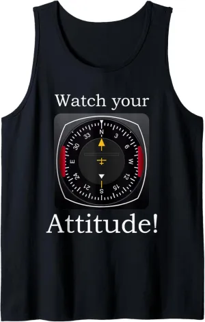 Aviation Birthday Tank Top Watch Your Attitude barge mantle debt dogwood Pilot 
