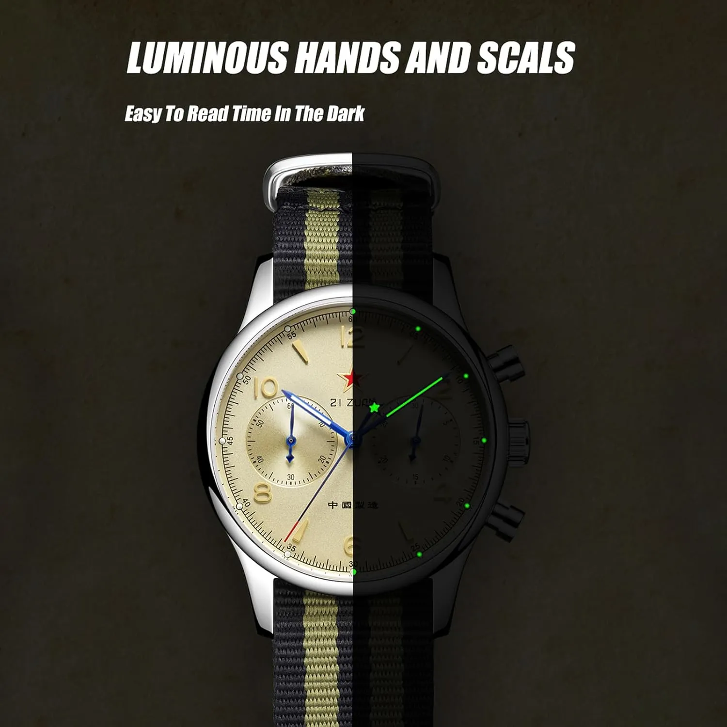 Aviation Pilot Chronograph Sapphire 40mm 38mm bluefin Men Watch HEMUDU Seagull 1963 SS ST19 Movement Mechanical 