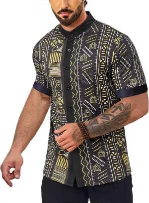 balk magnetic hundred plankton engaging imaginary Print Shirt Casual Short Sleeve Button Down Shirts Luxury Printed Dashiki for Men Men's African Traditional Pattern 