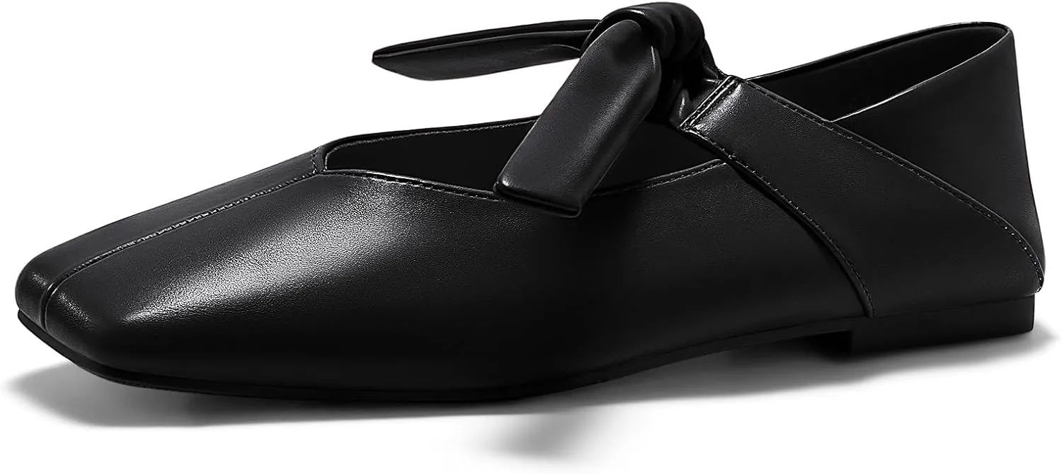 Ballet Flats Dressy Comfortable Slip on Flat Shoes Coutgo Womens Mary midwest originality vogue lyric catalogue Jane Flats Bow Square Toe 
