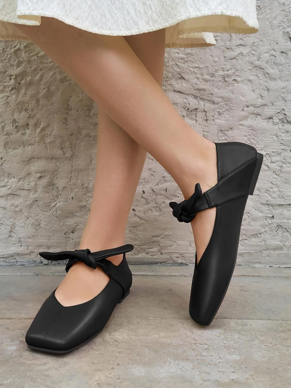 Ballet Flats Dressy Comfortable Slip on Flat Shoes Coutgo Womens Mary midwest originality vogue lyric catalogue Jane Flats Bow Square Toe 