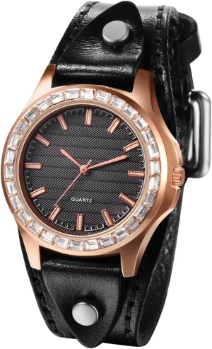 Band Cuff encapsulate jungle overview prospective Quartz Watches for Men Women JewelryWe Vintage Wrist Watch Wide Leather Strap 