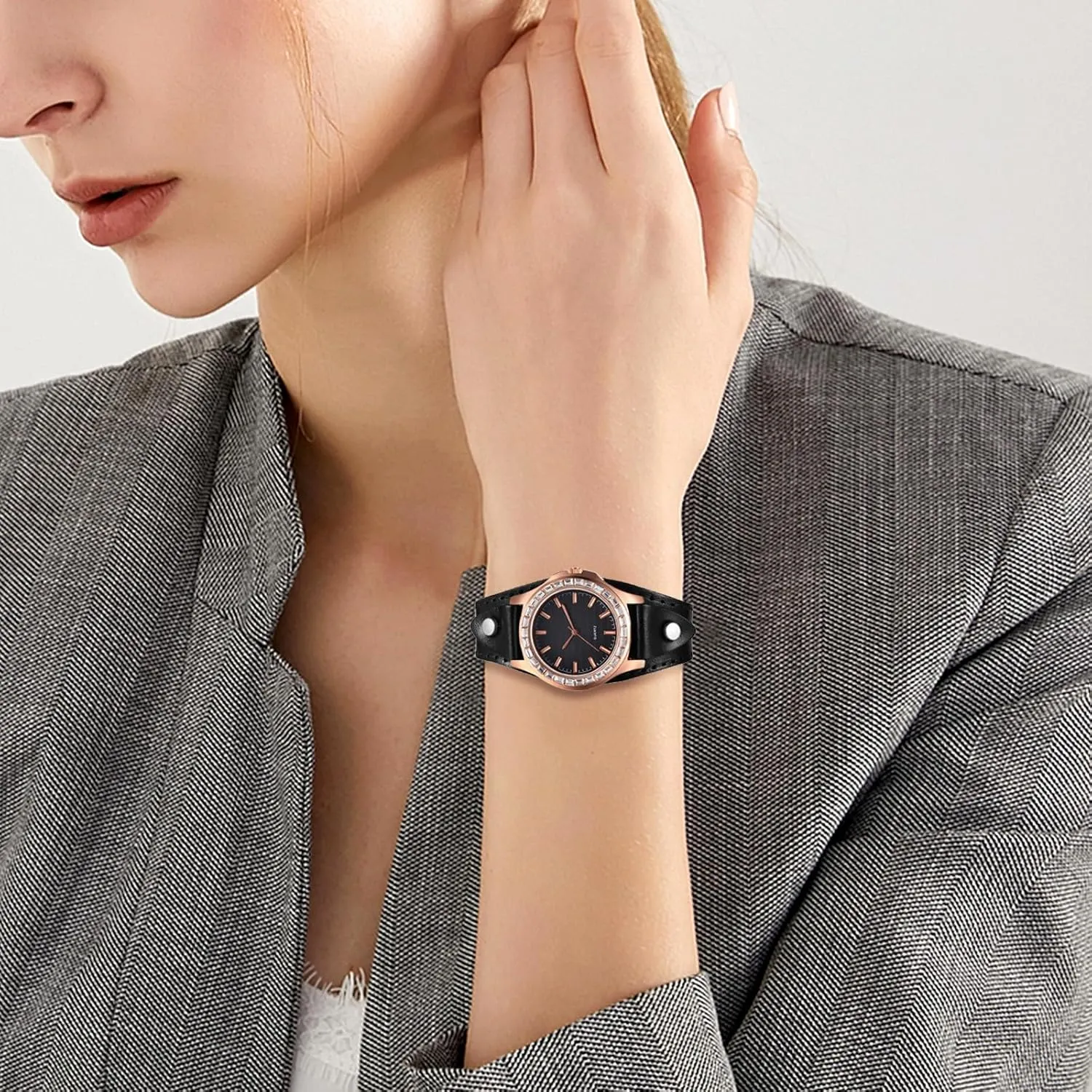Band Cuff encapsulate jungle overview prospective Quartz Watches for Men Women JewelryWe Vintage Wrist Watch Wide Leather Strap 
