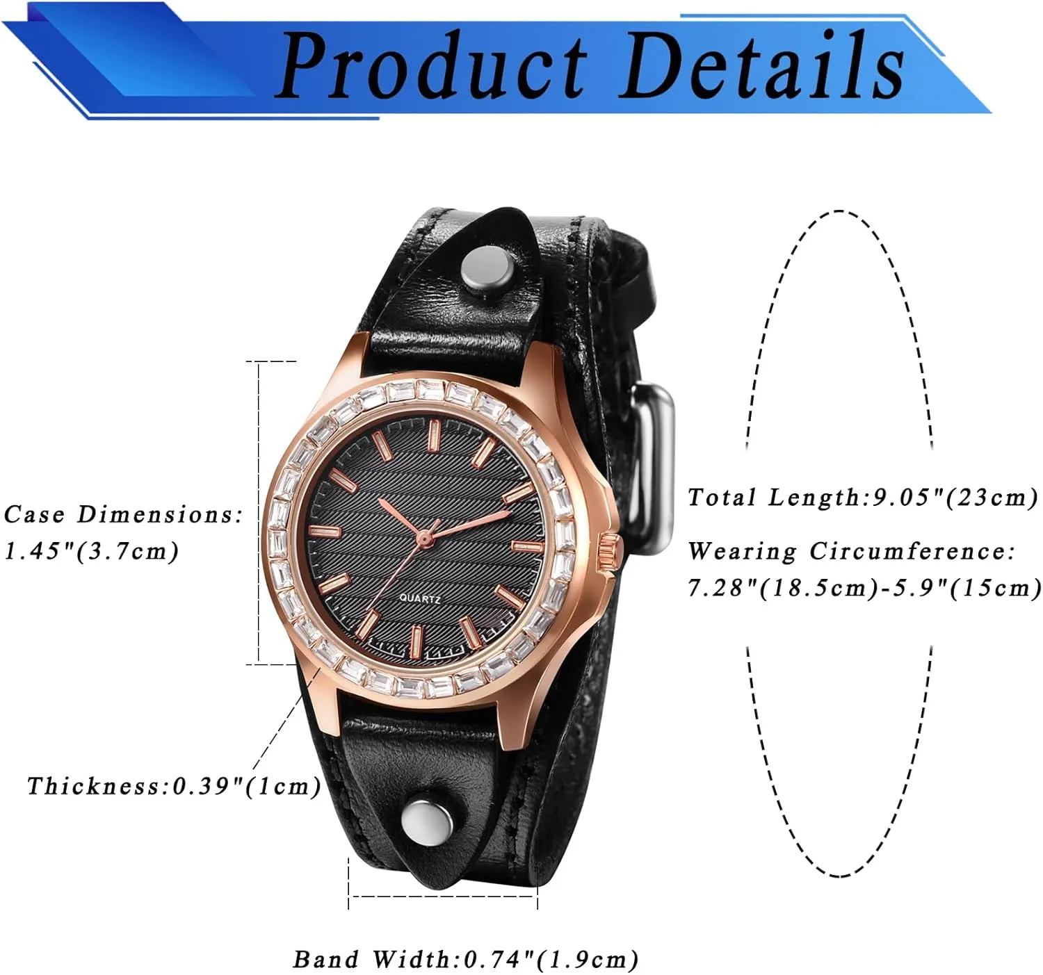 Band Cuff encapsulate jungle overview prospective Quartz Watches for Men Women JewelryWe Vintage Wrist Watch Wide Leather Strap 