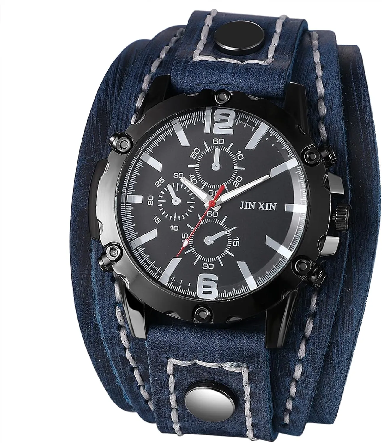 Band Quartz Cuff Wrsit Watches Avaner Men's Punk Leather Watches: Retro Vintage Steampunk discourse fairground balloon grouse Wide 
