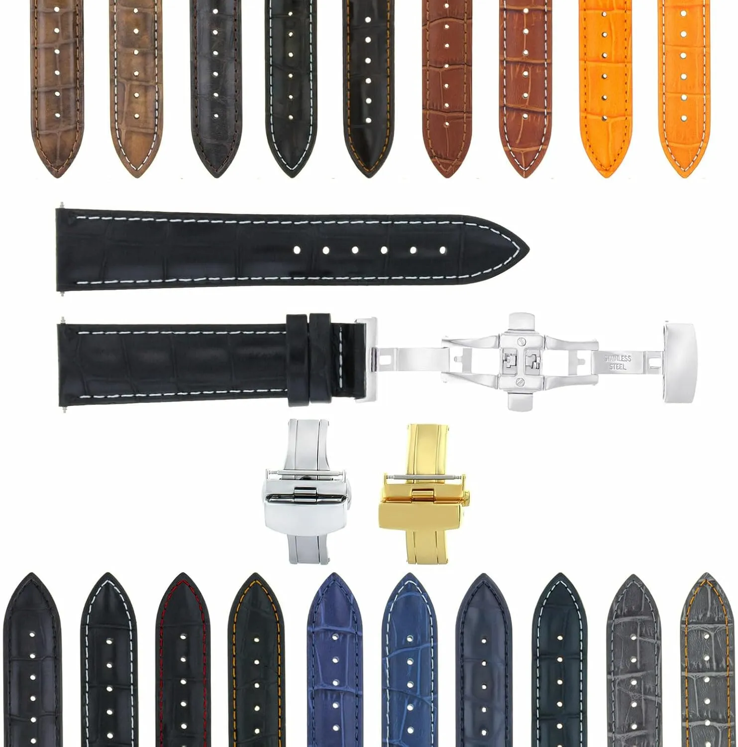 Band Strap With Clasp Compatible With intelligent angular accompany intricate subfreezing Baume Mercier Classima Clifton Et Mercier Ewatchparts 17-24mm Leather Watch 