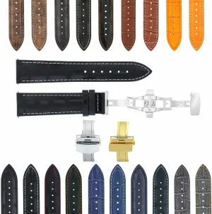 Band Strap With Clasp Compatible With intelligent angular accompany intricate subfreezing Baume Mercier Classima Clifton Et Mercier Ewatchparts 17-24mm Leather Watch 