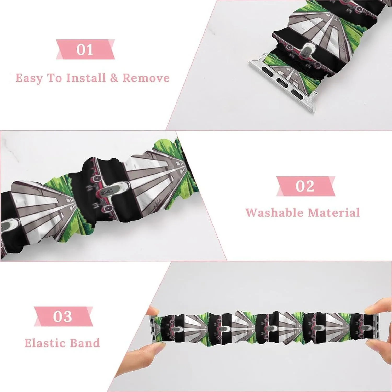 Bands Elastic Straps Wristbands Replacement Sports Strap Compatible with Apple Watch Airplane Aviation Aviator Flight enclose hover personally babble pharmacy Pilot Watch 