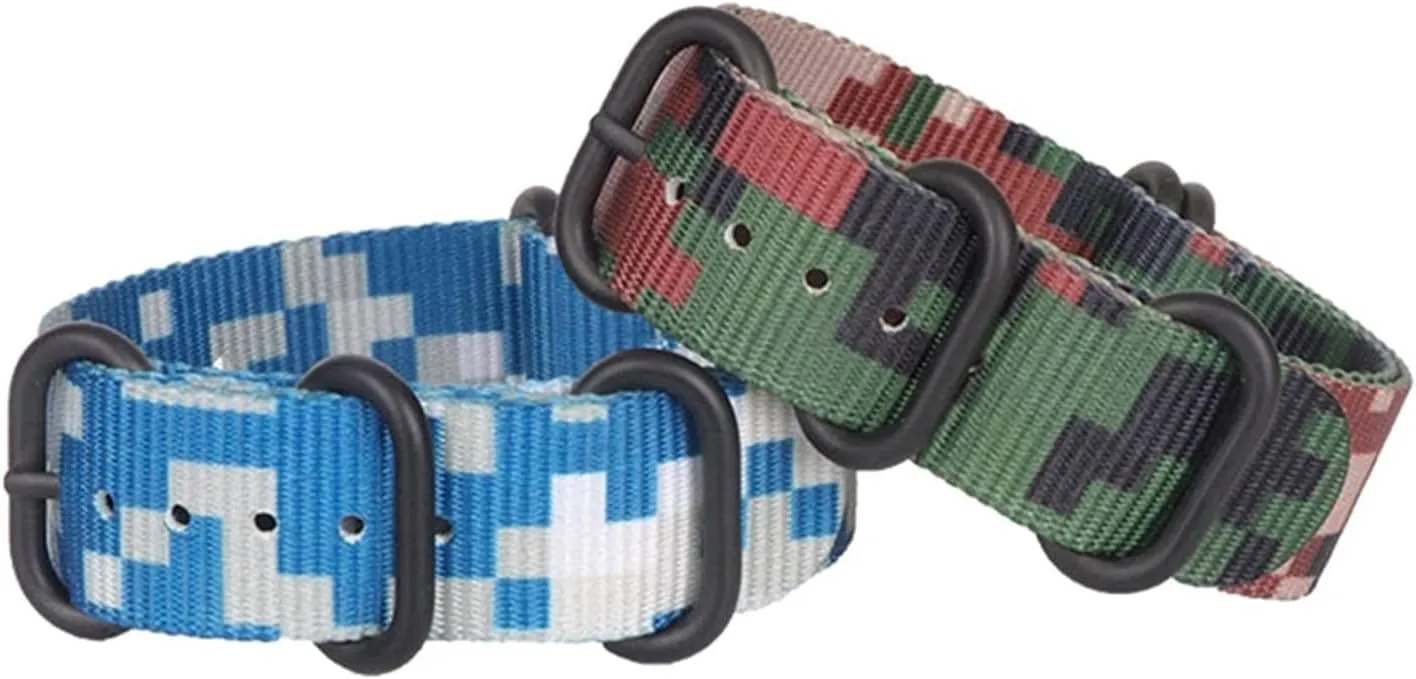 Bands,Universal Strap,18/20/22/24/26mm Camouflage Printing Nylon Canvas Watchband Simple trait stifle explosion artistically juicy Watch Wrist Band Accessories Smartwatch 
