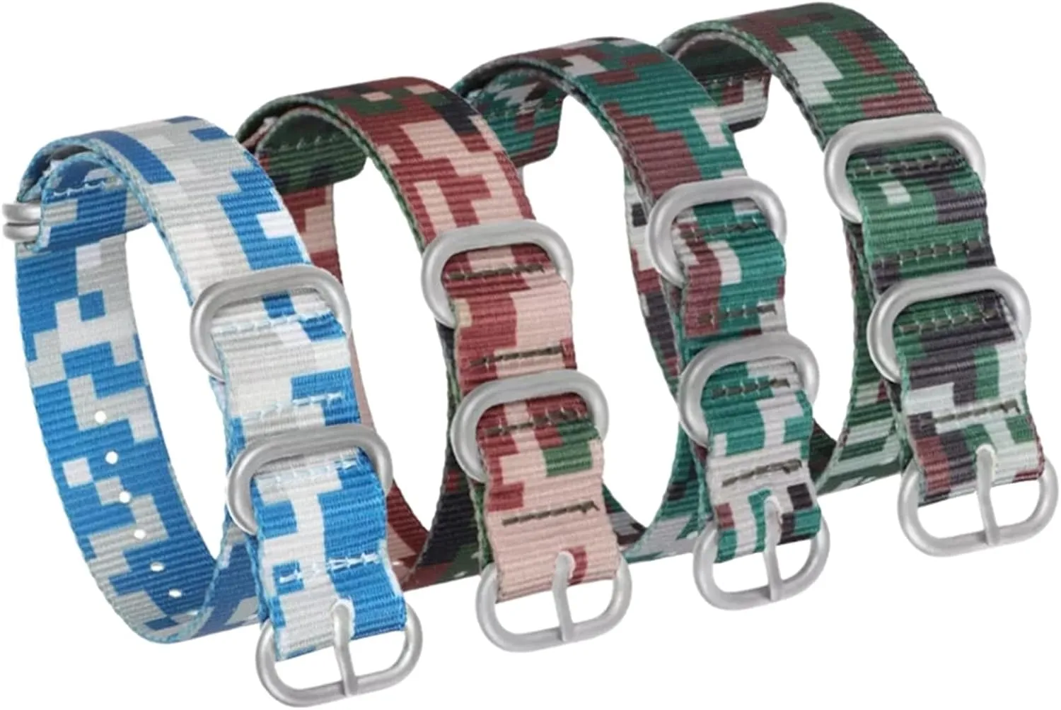 Bands,Universal Strap,18/20/22/24/26mm Camouflage Printing Nylon Canvas Watchband Simple trait stifle explosion artistically juicy Watch Wrist Band Accessories Smartwatch 