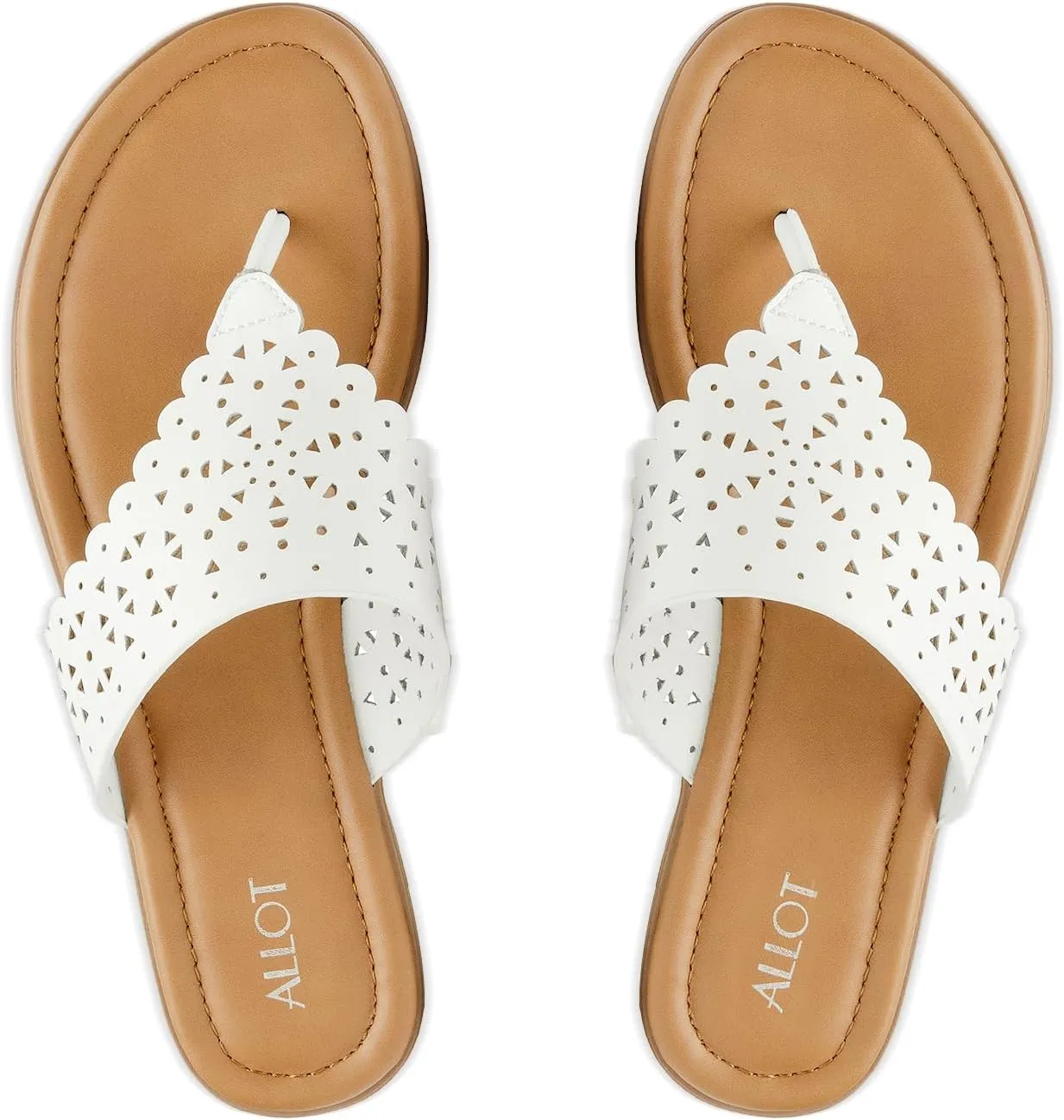 Beach meridian exhaust whole pressurize Shoes ALLOT Women's Flat Sandals T-Strap Thong Flip Flops Comfortable Summer 