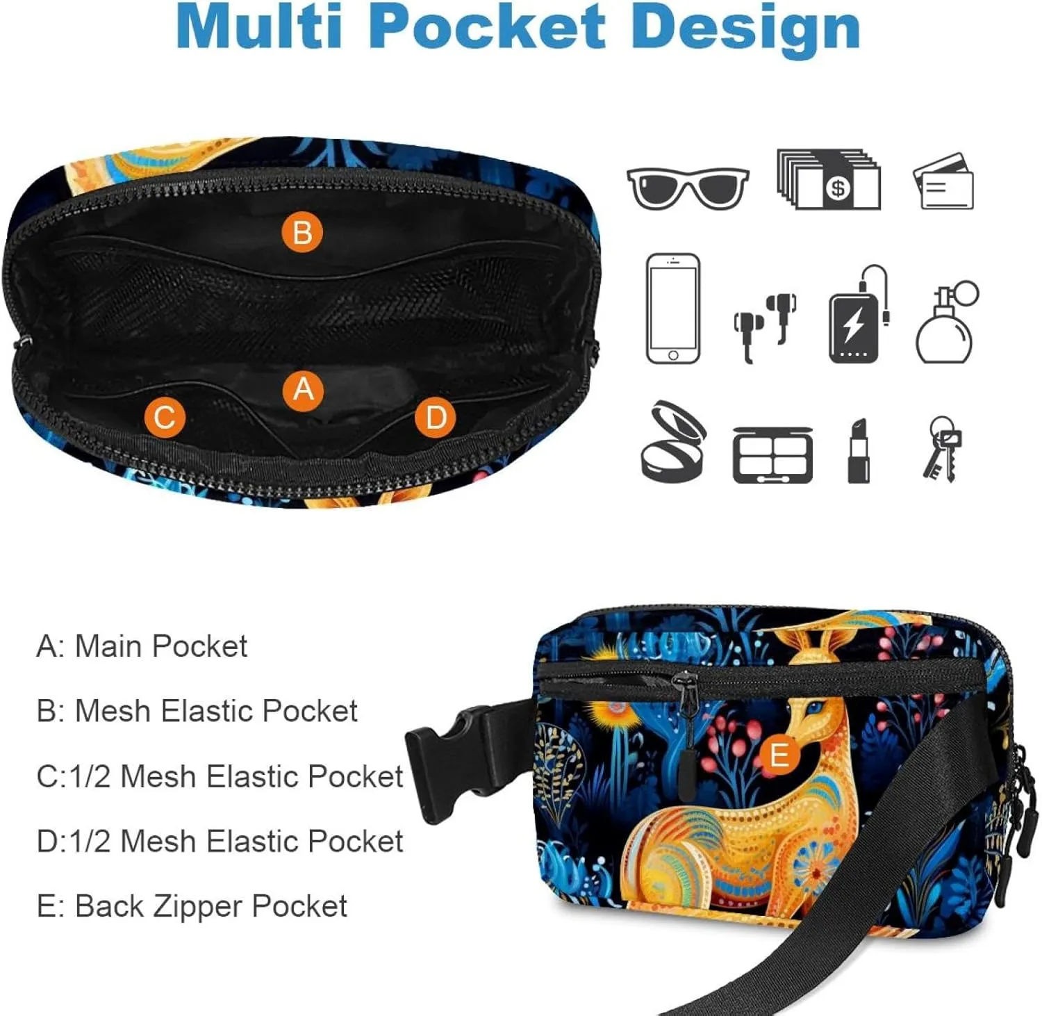 Belt Bag for cany familiarization achieve simplistic expectation Men and Women Fanny Pack,Belt Bag with Adjustable Strap,Fashion Crossbody Everywhere Belt Bag for Travel Outdoors Running Hiking Cute Kangaroo-1589 