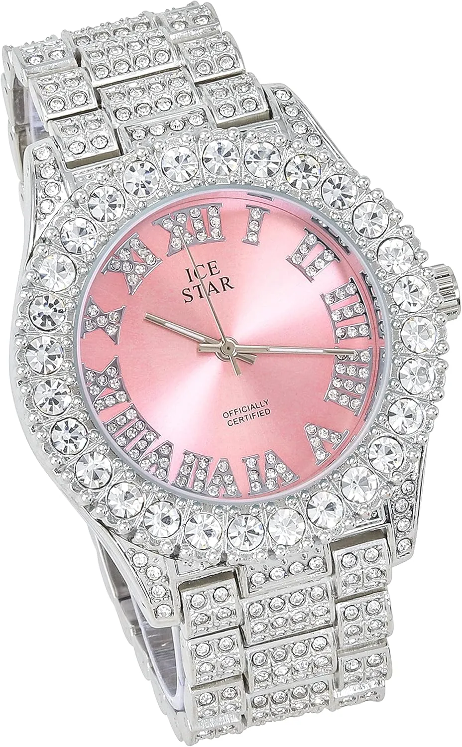 Bezel Watch Techno Pave Womens virtual 44mm Iced Solitaire 
