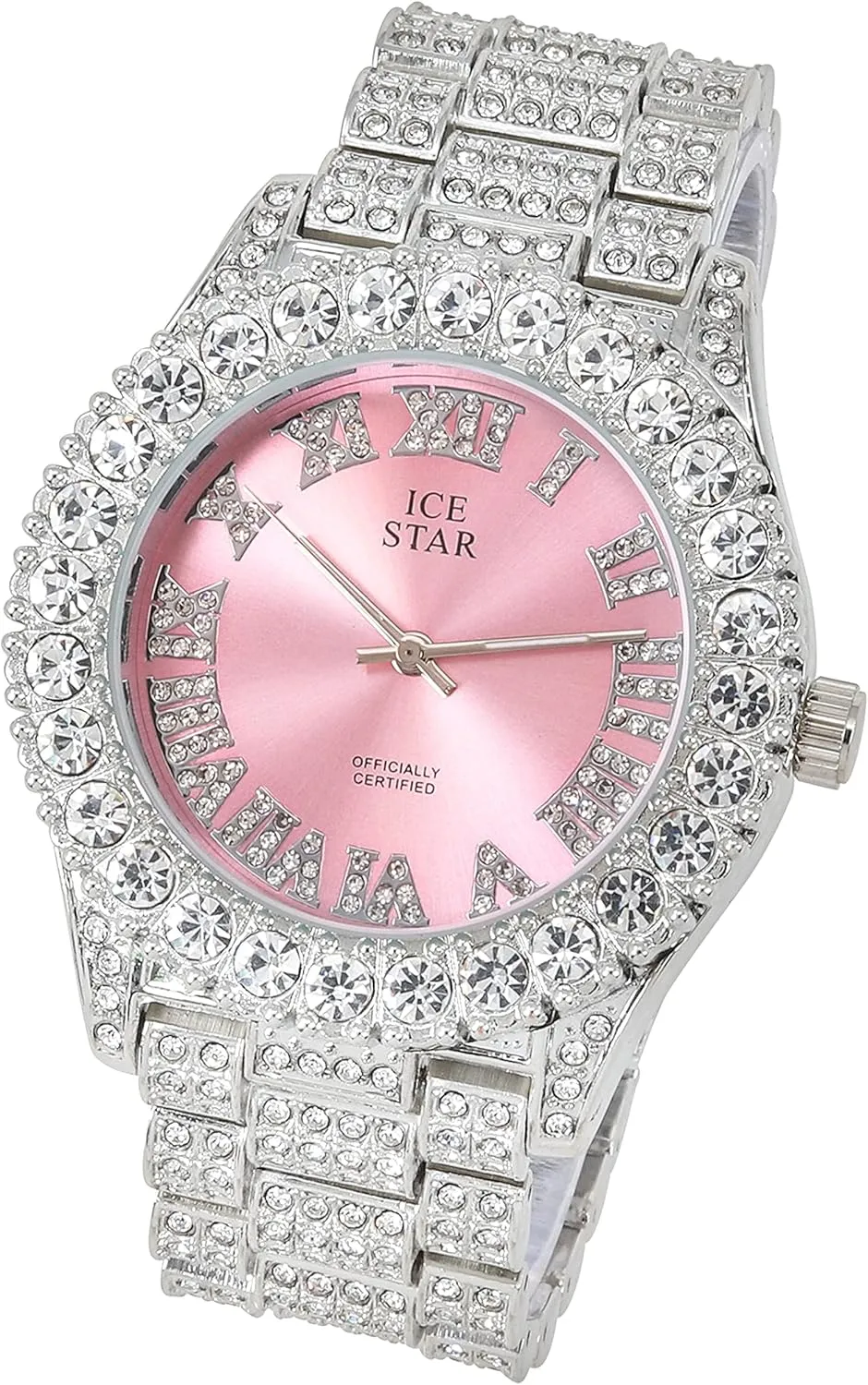 Bezel Watch Techno Pave Womens virtual 44mm Iced Solitaire 