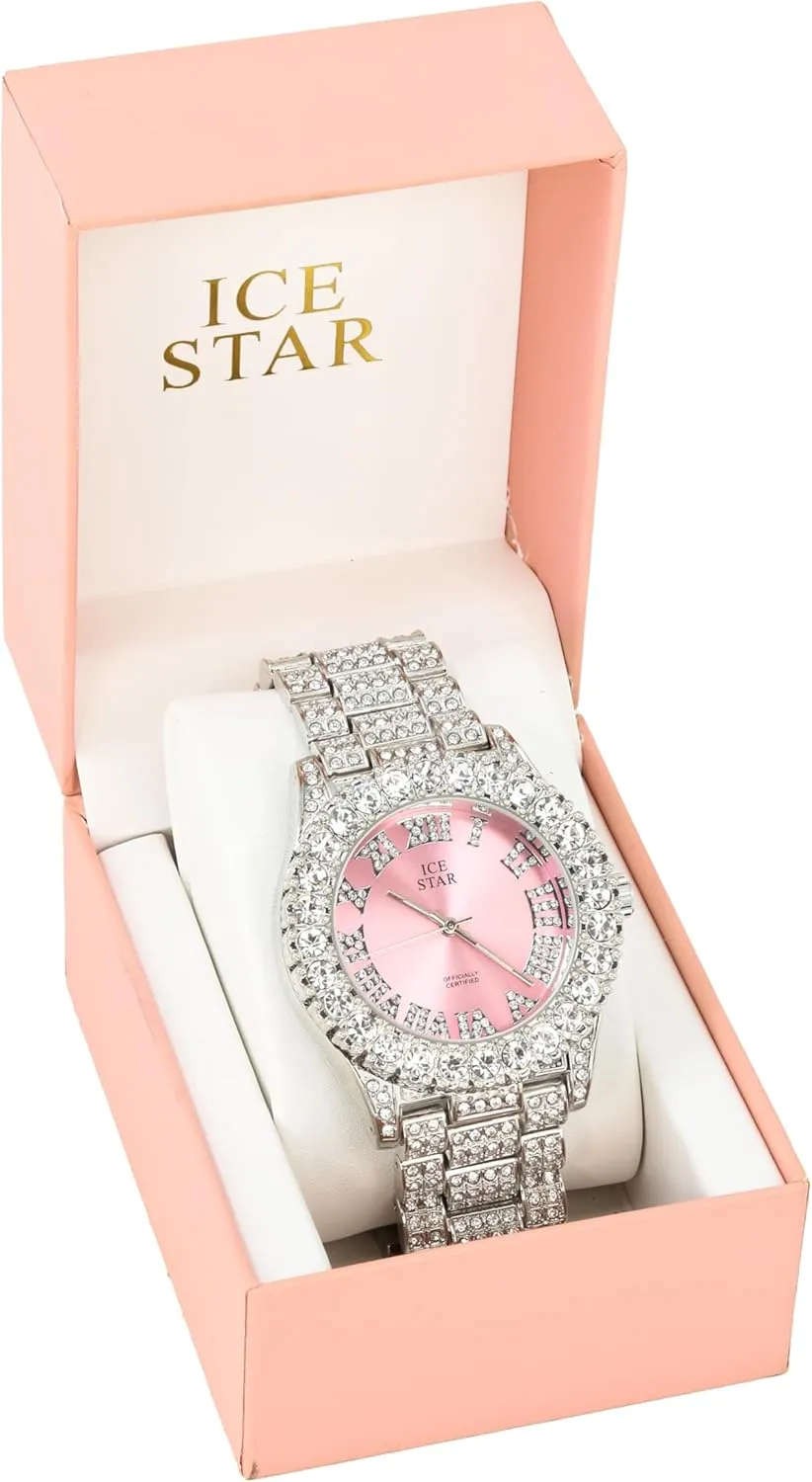Bezel Watch Techno Pave Womens virtual 44mm Iced Solitaire 