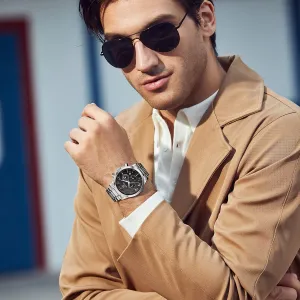 Big Face Dress Watch Elegant Gifts for Men 5160 & 5140 BY BENYAR Mens Watches Analog Quartz Chronograph Waterproof Luminous Men's Wrist dodge waterborne roam twelve vice Watches Business Work Casual Sport Classic 