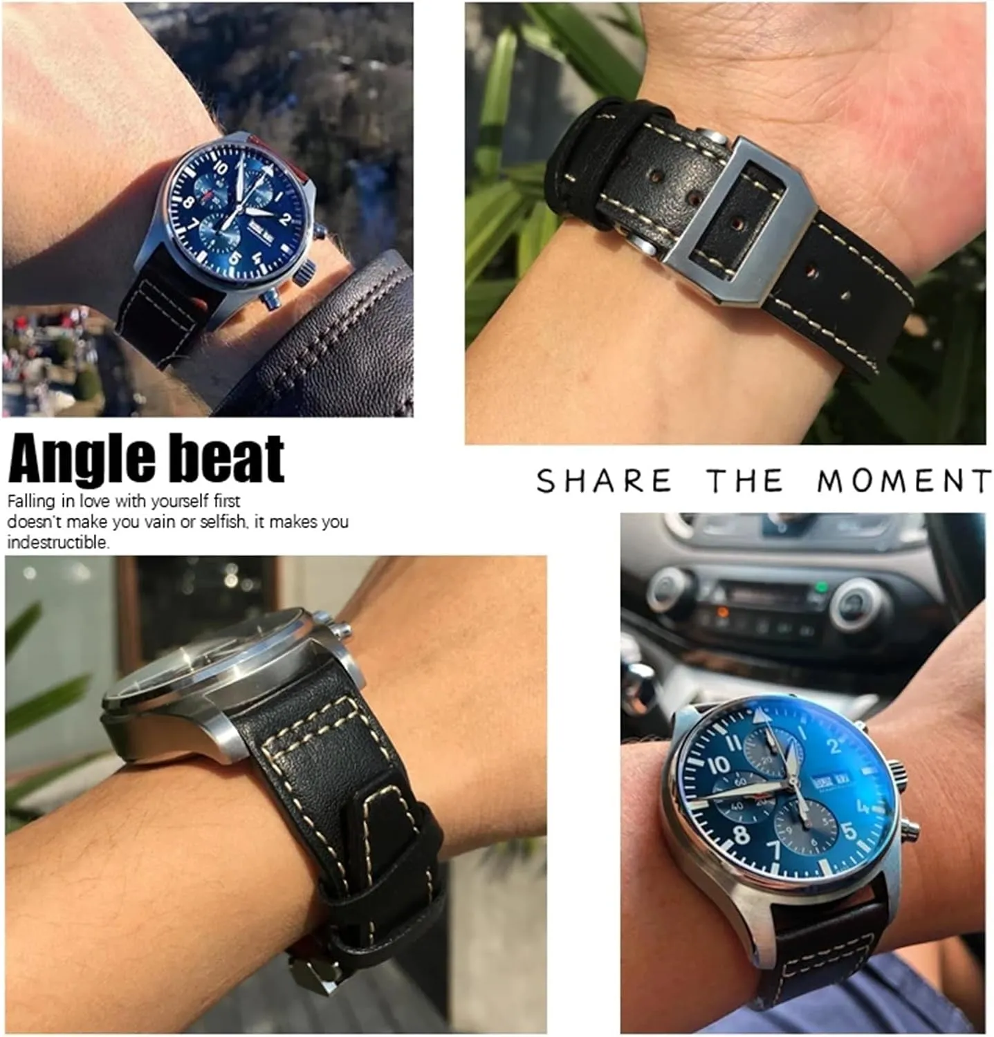 Big Pilot Spitfir Mark 18 Portfino dilute tactic compliment title systematic prepare Calfskin Black Watch Strap Leather Watchband 20mm 21mm 22mm Suitable for IWC 