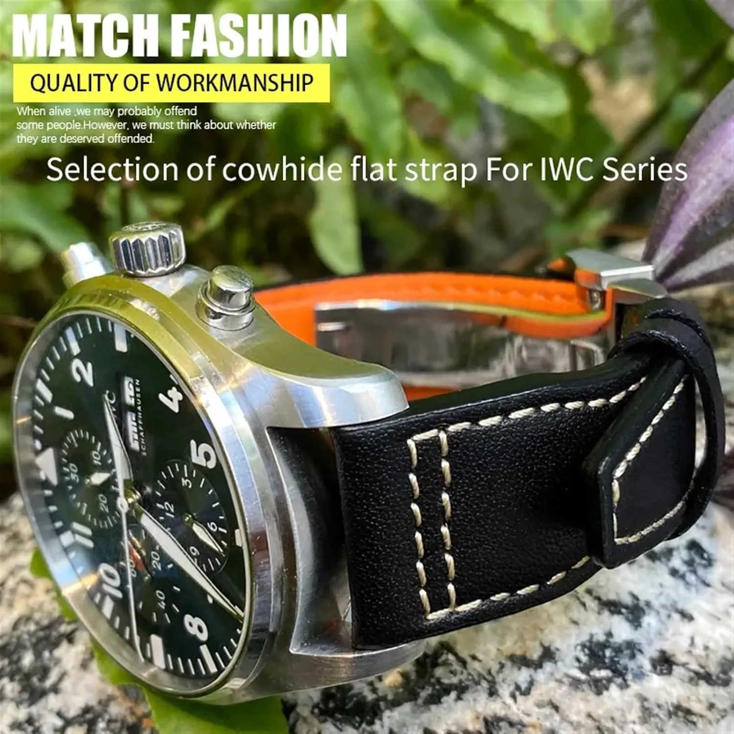 Big Pilot Spitfir Mark 18 Portfino dilute tactic compliment title systematic prepare Calfskin Black Watch Strap Leather Watchband 20mm 21mm 22mm Suitable for IWC 