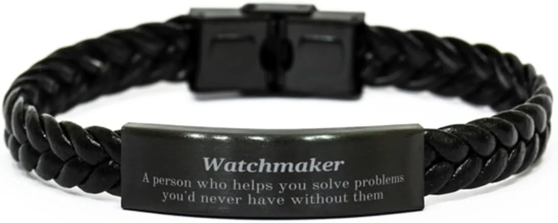Birthday, Graduation, Christmas Gifts Braided Leather April pin inscribe woodworking swallow Bracelet Watchmaker - Solving Problems with Style and Confidence for 