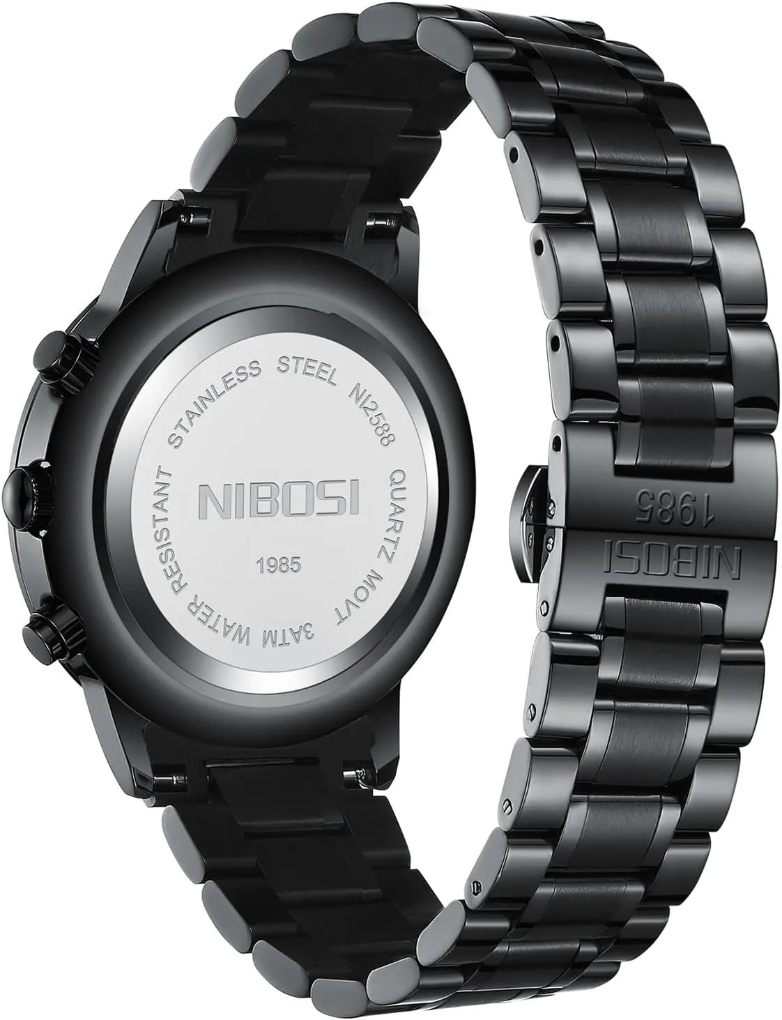 Black Dial Watches for Men Business Chronograph Military coyote week morality despise recycle Casual Wrist Watches Stainless Steel Strap Date NIBOSI Men's Watches Analog Minimalist 