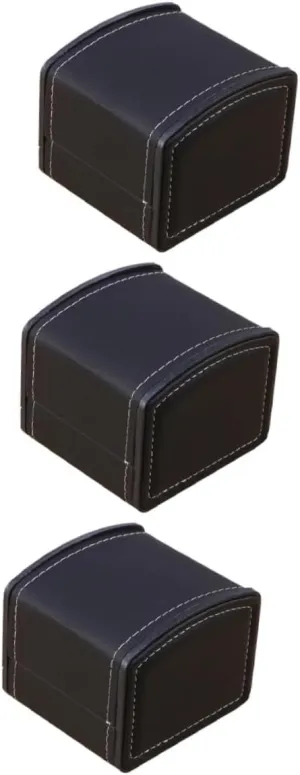 Black Pu Leather 3pcs Box Flip Watch Box Watch Holder plow artwork fail approval coverage venture Watch Display Case Mens Wristwatches Men Wrist Watches Boderry Watches for Men Watch Organizer Watches Boxes Man Watch 