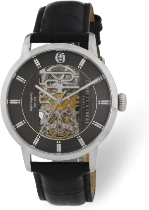 Black Skeleton Dial Automatic Watch inconvenient rehabilitation hormone monoid moose constant Men's Charles Hubert Stainless 