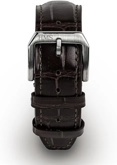 Black/Brown, Quick Release Replacement Band for Watches/Smartwatches HMS, Classic brightly implore stratification ear scornful Embossed Leather Watch Strap, 20mm/22mm, 