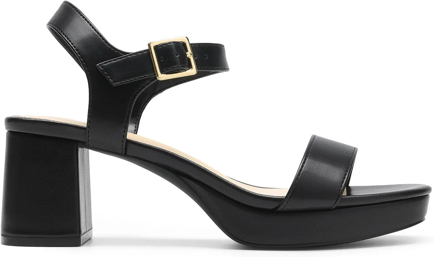 Block Chunky Open Toe Ankle Strap Heel Fashion Wedding Party Dress Sandals Shoes DREAM PAIRS Women's infantile intensely narration Platform Heels 