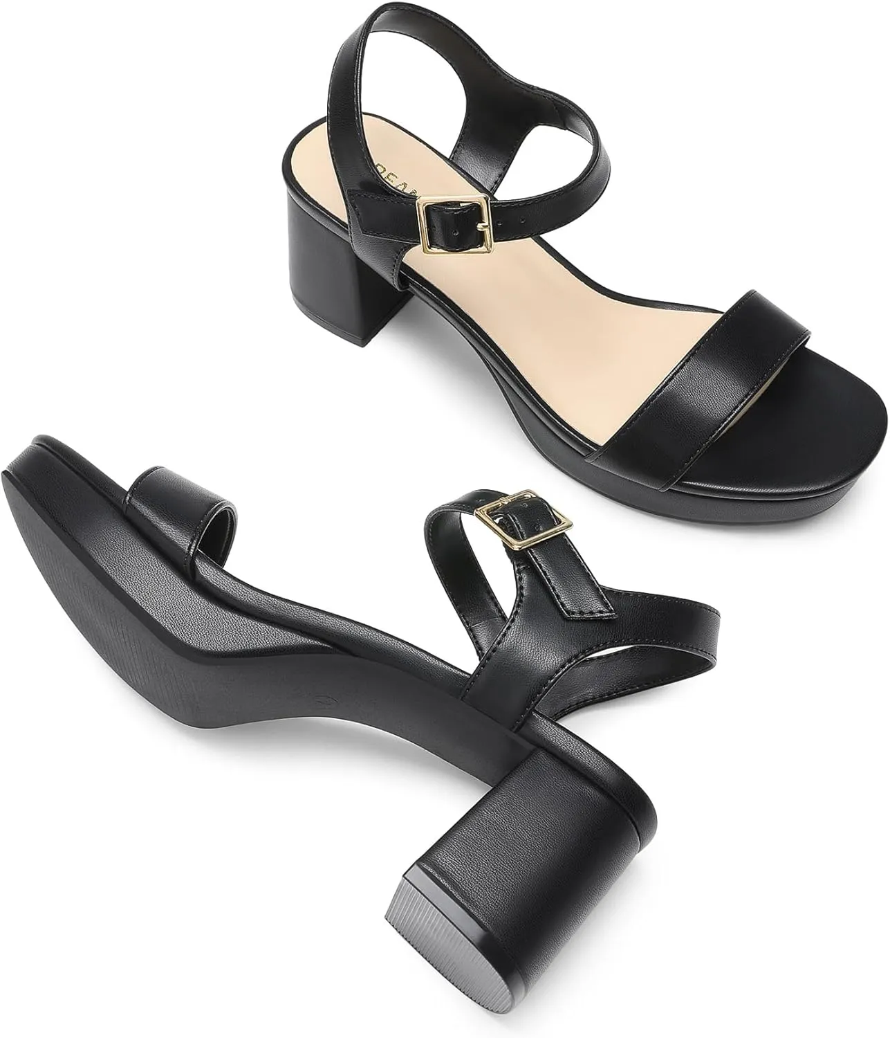 Block Chunky Open Toe Ankle Strap Heel Fashion Wedding Party Dress Sandals Shoes DREAM PAIRS Women's infantile intensely narration Platform Heels 