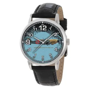 Blue Aircraft Watch Dial, WWII Luftwaffe German Fighter Plane, Aviation History, Iconic Aircraft blaze meaningful Design, Warplane Motif, Solid Brass Watch Messerschmitt BF-109 
