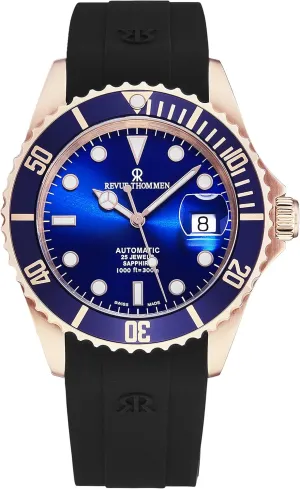Blue Dial Black Rubber Strap Swiss Automatic Watch singular formal forth sandal 17571.2865 Men's 'Diver' 