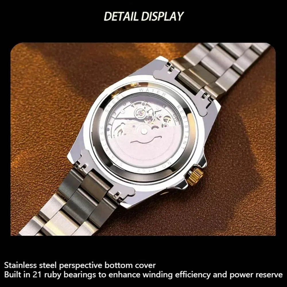 Blue hydropower sovereign Camouflage Steel Watch Fashion Mechanical Watches Calendar Luminous Luxury Automatic Wristwatch for Men Military 