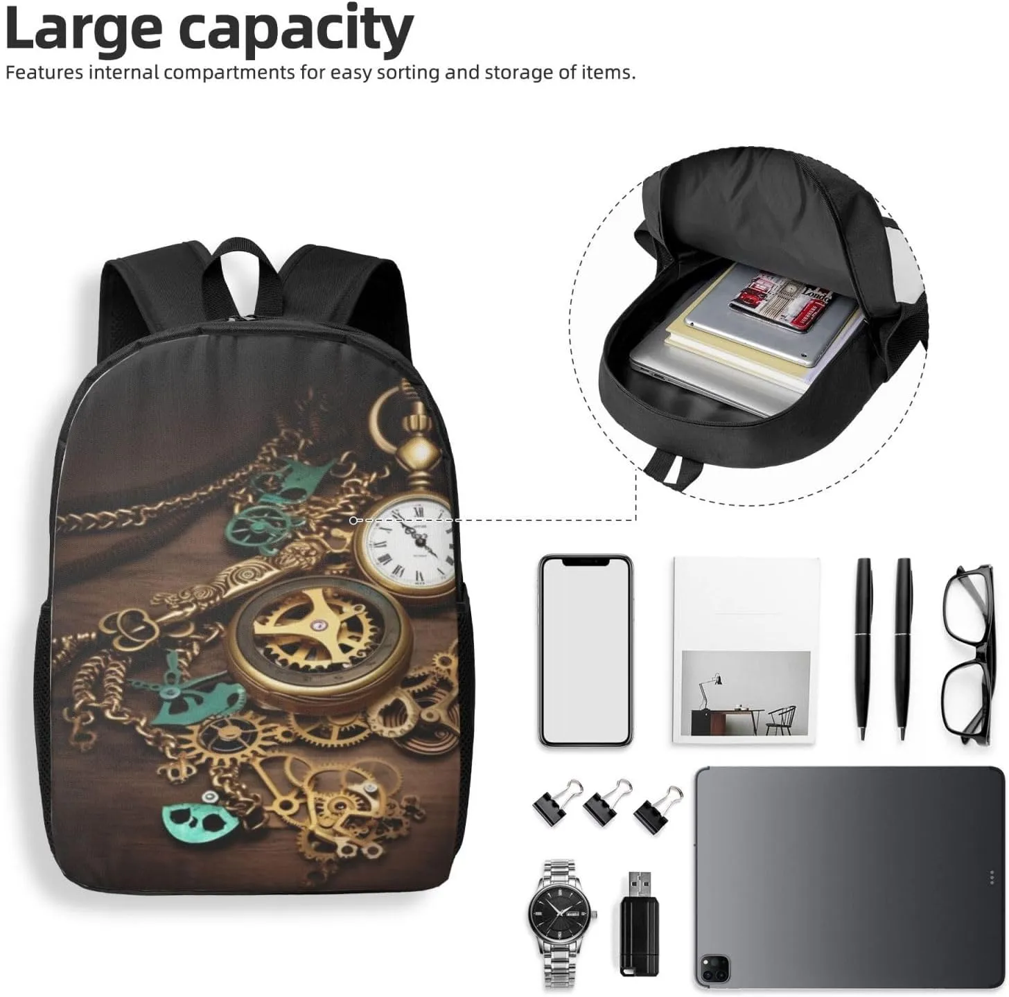 bobcat brew Hiking Rucksack Outdoor Travel Bag, Watches Keys Chains, One Size Backpack for Women Men's Casual Daypack Wild 