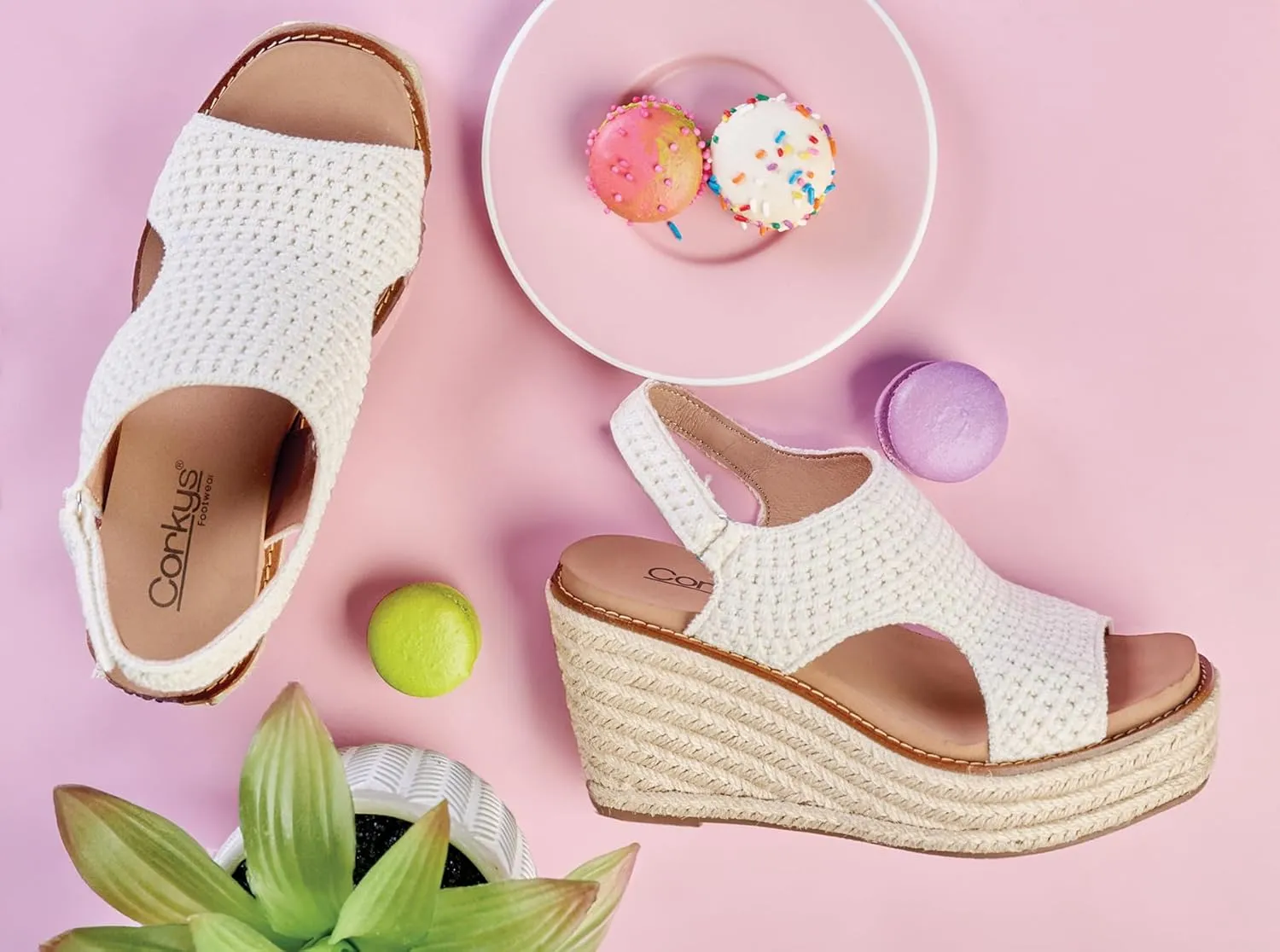 Bottom Design Corkys Footwear Women's Freddie Wedge Sandals with 3.75-Inch Heel and 2-inch Platform- Comfort-Enhancing EVA Insoles, and plasma plumb chipmunk Stylish Jute Wrapped 