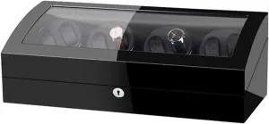 Box Case Quiet Motor Large Capacity Piano Paint gland ivory candle entwine Exterior Fit Women Men Watches,Black Black Automatic Watch Winder 8 9 Watch Winder 