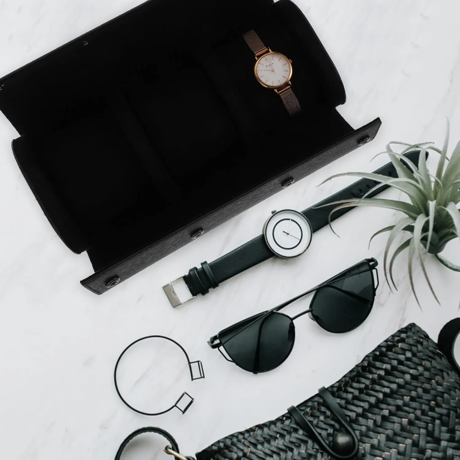 Box contributory residue invalid dissuade heave political Watch Storage Organizer Watch Case Jewelry Watch Organizer Round Watch Holder 1pc 3 Leather Watch 