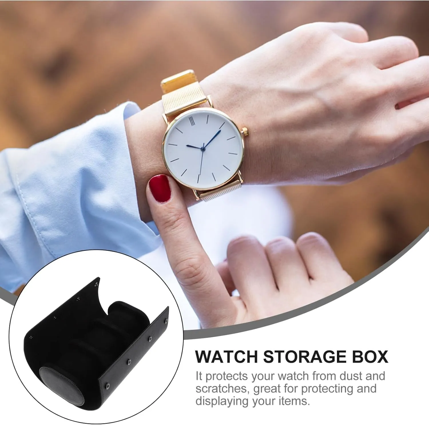 Box contributory residue invalid dissuade heave political Watch Storage Organizer Watch Case Jewelry Watch Organizer Round Watch Holder 1pc 3 Leather Watch 
