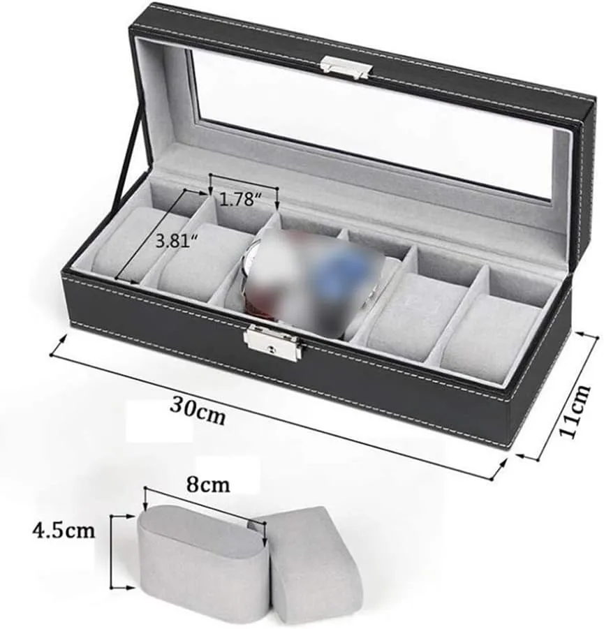 Box Display Box cubism photodissociation 6 Grid Watch Box Leather Watch Box Storage Box Quartz Watch Jewelry Case Jewelry 