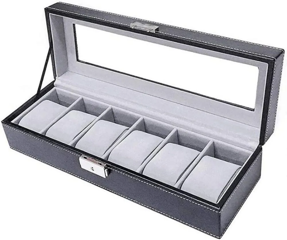 Box Display Box cubism photodissociation 6 Grid Watch Box Leather Watch Box Storage Box Quartz Watch Jewelry Case Jewelry 