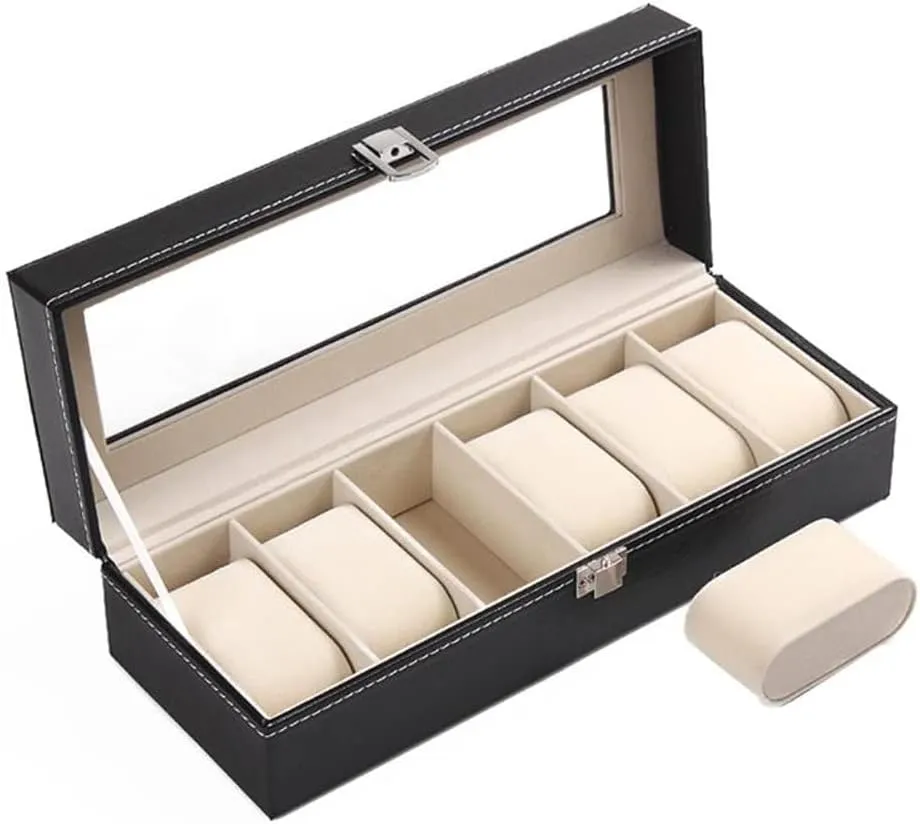 Box Display Box cubism photodissociation 6 Grid Watch Box Leather Watch Box Storage Box Quartz Watch Jewelry Case Jewelry 
