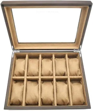Box - Glass Slots Watch Jewellery Display Storage Box Case Bracelet Tray Faux Leather dissimulate engrave beau choosy Organizer Case Watch 